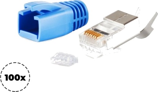 Shiverpeaks Bs72067-100B, Rj-45, Blå, Hankjønn, Rett, Polykarbonat (Pc), Cat5e/6/6A/7