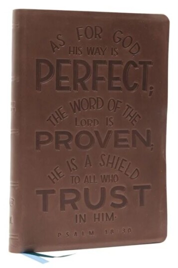 Nkjv, Thinline Bible, Verse Art Cover Collection, Genuine Leather, Brown, Thumb Indexed, Red Letter, Av Thomas Nelson