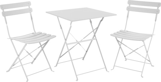 Brafab Ponte kafé set Hvit 2 stoler & bord 60x60 cm Hvit Brafab Ponte kafé set Hvit 2 stoler & bord 60x60 cm Hvit