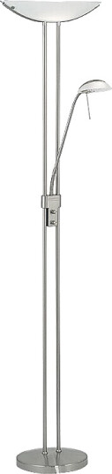 Eglo Baya Halogen Gulvlampe Børstet Stål/Hvit Eglo Baya Halogen Gulvlampe Børstet Stål/Hvit
