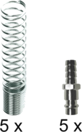 Hurtigkobling Hann med fjær for 12 mm slange. Pakke med 5 stk. Hurtigkobling Hann med fjær for 12 mm slange. Pakke med 5 stk.