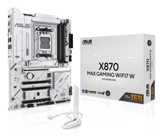 Asus X870 Max Gaming Wifi7 W - Hovedkort - Atx - Socket Am5 - Amd X870 Chipset - Usb4, Usb-C 3.2 Gen 2X2, Usb 3.2 Gen 2, Usb 3.2 Gen 1 - Wi-Fi 7, 2.5 Gigabit Lan, Bluetooth - Innbygd Grafikk (Cpu Kreves) - Hd-Lyd (8-Kanalers)