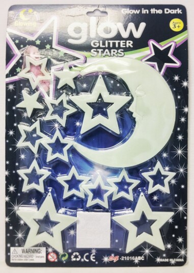 Glow in the dark dekorsettassortert