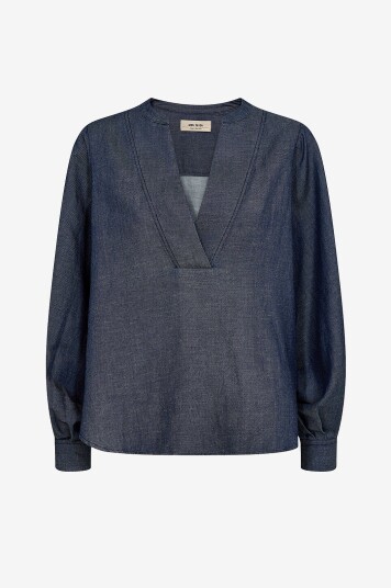 MOS MOSH - Bluse mmYen Denim - Blå MOS MOSH - Bluse mmYen Denim - Blå