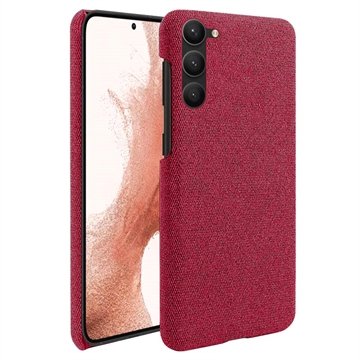 Samsung Galaxy S23 5G Stoffbelagt Plast Deksel Rød