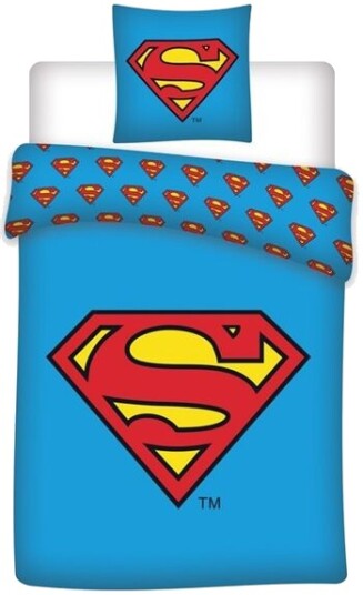 Licens Superman Sengetøy 140x200 cm Superman logo 2 i 1 design 100% bomull Licens Superman Sengetøy 140x200 cm Superman logo 2 i 1 design 100% bomull
