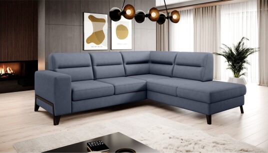 Anglika Sofa m. Sjeselong 4 seters   Blå
