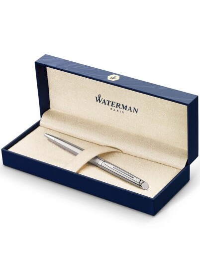 Waterman Hémisphère Ballpoint Pen  Stainless Steel with Chrome Trim  Medium Point  Blå Ink  Gift Box