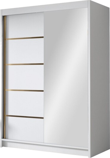 Lungos Garderobe med Speil 120x200 cm - Hvit
