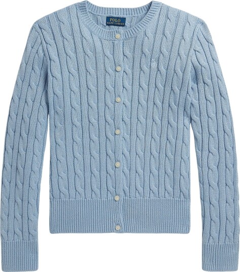 Polo Ralph Lauren Cardigan Strikk Chambray Blue/Metallic Polo Ralph Lauren 6 år 116 Cardigan Blå
