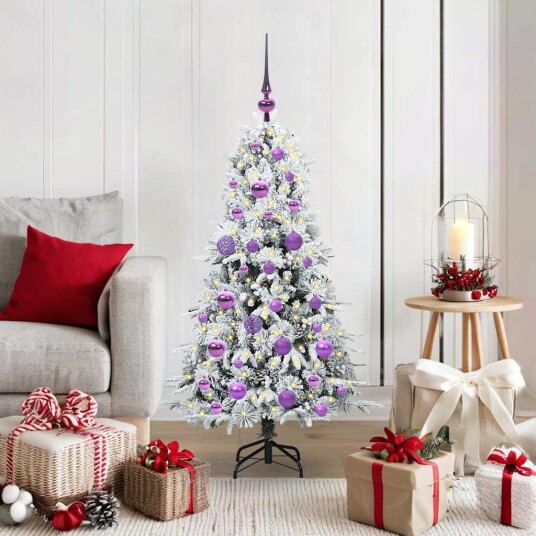  Kunstig sammensatt juletre med 150 LED grønn 120 cm PE og PVC