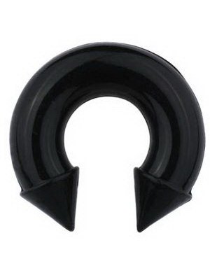 Horseshoe Spiked EndSvart Ørepiercing i Silikon Strl 8 x 15 mm med 10 mm kule
