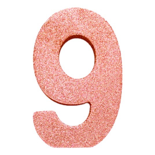 Globos Europe Borddekorasjon Tall Roségull - Tallet 9