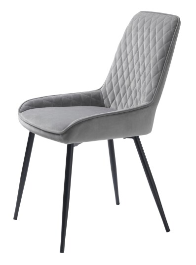 Milton spisestuestoler velour grå.