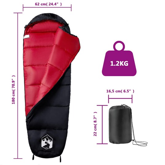 vidaXL Sovepose for voksne camping 3 sesonger