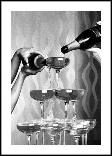 Champagne Glasses Print Plakat Plakat / 40x50cm