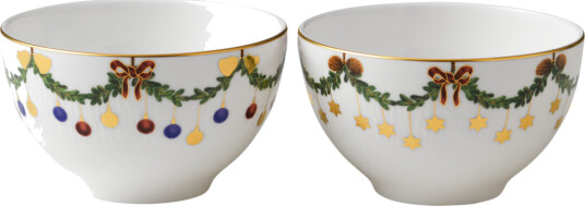 Royal Copenhagen Star Fluted Christmas skål 2 stk 30 cl