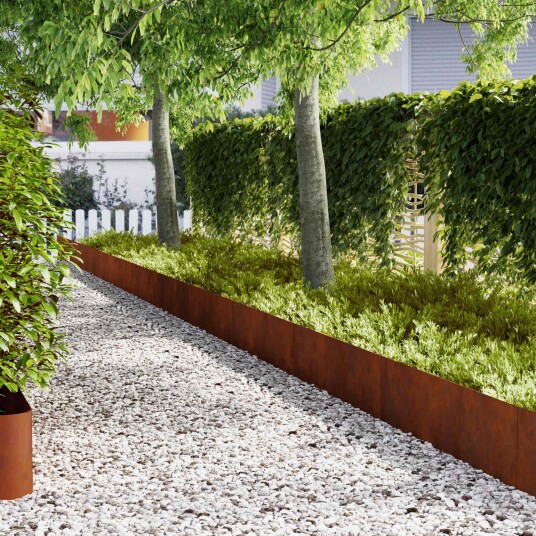 vidaXL Gjerdekant 50 pcs Brun 100 x 0.05 x 20 cm Cortenstål