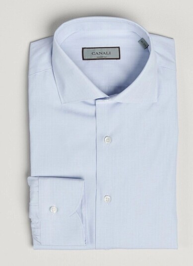 Canali Slim Fit Dress Shirt Light Blue Check