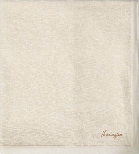Lexington   Sildemønstret sengeteppe bomull 160x240 cm lys beige