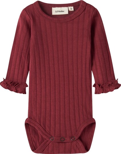 Lil' Atelier Nbfriver Langermet Body i Biking Red 68