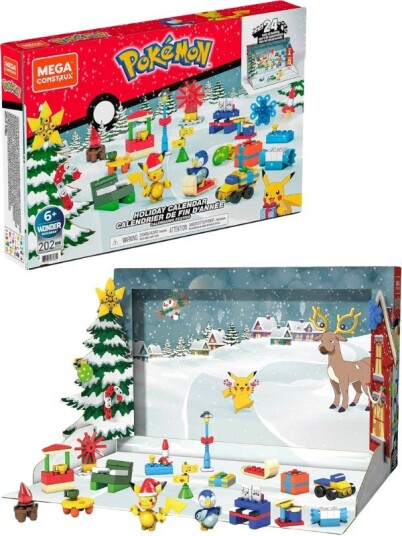 Mega Construx Pokemon Julekalender med Pikachu og Piplup figurer Mega Construx Pokemon Julekalender med Pikachu og Piplup figurer