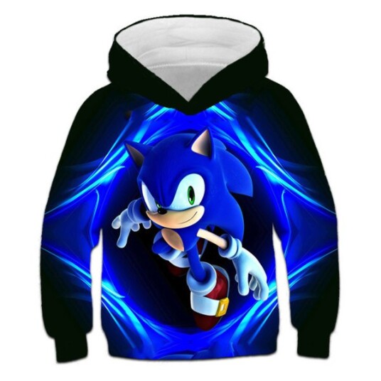 Sonic The Hedgehog 3d-trykt hettegenser for barn og gutter 120cm