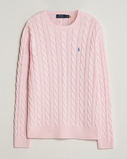 Polo Ralph Lauren Cotton Cable Pullover Ballet Pink Heather Polo Ralph Lauren Cotton Cable Pullover Ballet Pink Heather