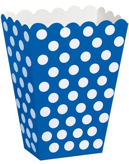 Unique 8 stk Polka Dots Beger i Royal Blå og Hvit 59294