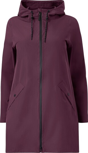 Zizzi Regnfrakk caKlara Zip L/S Raincoat Rød