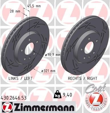 Bremseskive ZIMMERMANN 430.2646.53