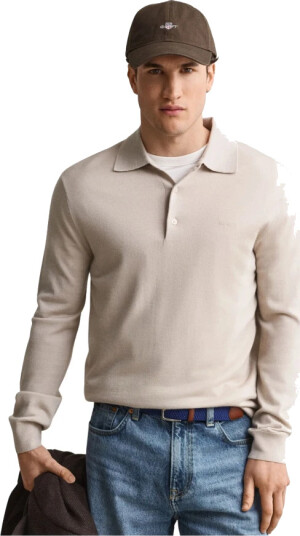 Gant Extrafine Merino Wool Polo Beige XXL