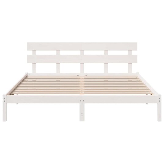  Sengestel med Hodegavl Hvit 180x200 cm Massivt Tre Furutre