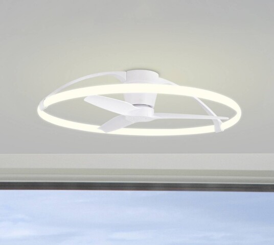 Mantra Iluminación Smart LED-takvifte Nepal, hvit, likestrøm, stillegående dimbar, Hvit / opal, Stue / spisestue, Metall, Moderne