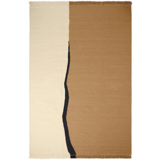 Ferm Living Soil Kelim teppe Dark sand-off white 200x300 cm