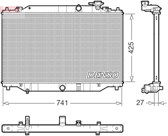 Radiator, motorkjøling DENSO DRM44052 Radiator, motorkjøling DENSO DRM44052