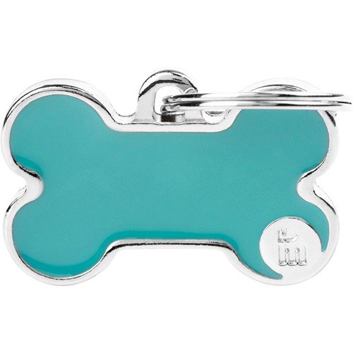 Myfamily Håndlaget ID-tag for hund - Lyseblå - 48x31 mm