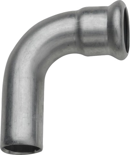 35 mm TURBO Inox bøy 90G. erme/nippel