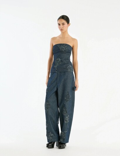 ROTATE Birger Christensen Denim Boyfriend Jeans Navy 30 ROTATE Birger Christensen Denim Boyfriend Jeans Navy 30