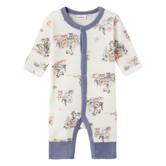Name It   Pysjamas i Ull Willu Prematur White/ Blue   48