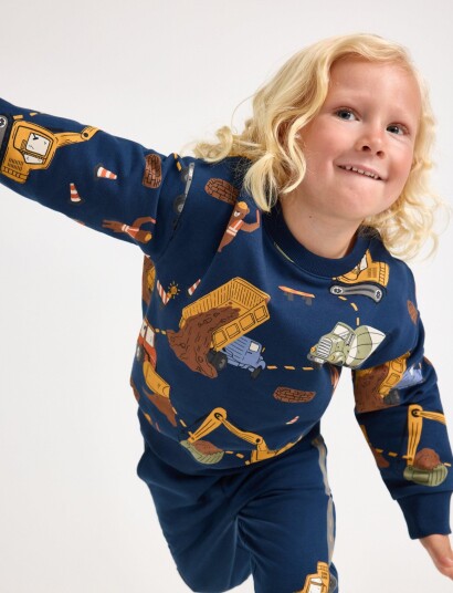 Lindex Sweatshirt With Brushed Inside Navy 110