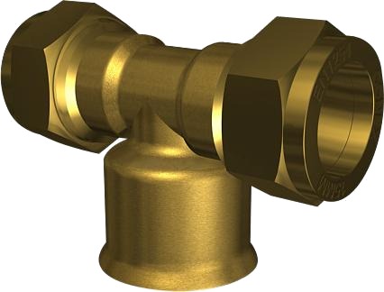 Ibp Conex Tee 22-3/4-22 Mm Kompression Med Muffe