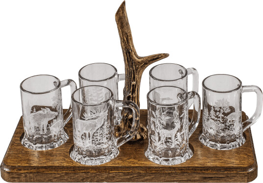 5etta Schnapps glasssett inkl. glass på eikefat