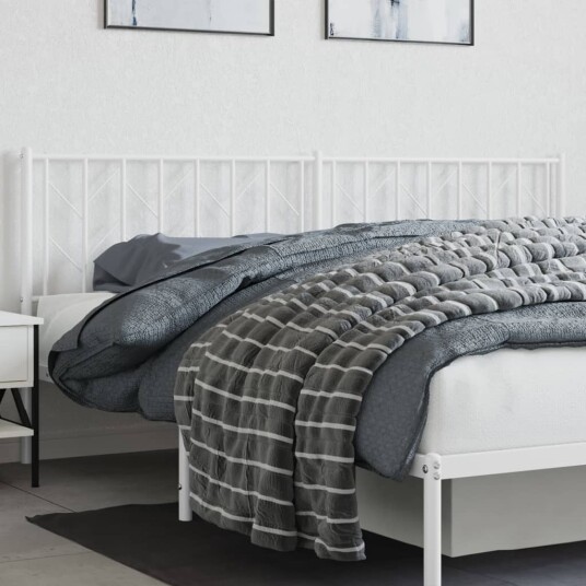  Sengegavl i metall hvit 193 cm 8721012250567