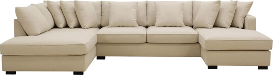 Rossita 5 seters Venstrevendt U formet Dyp Sofa med Divan og Sjeselong i Bouclé Beige