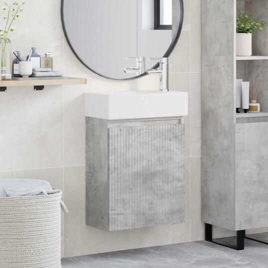 Badeværelses enhet med kran Betonggrå 45,5 x 22,5 x 84 cm Badeværelses enhet med kran Betonggrå 45,5 x 22,5 x 84 cm