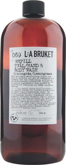 L:a Bruket 069 Hand & Body Wash Lemongrass Refill 1000 ml L:a Bruket 069 Hand & Body Wash Lemongrass Refill 1000 ml