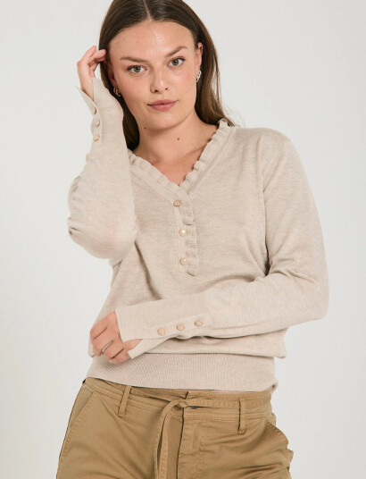FREE/QUENT Fqkatie-Pullover - Beige - S