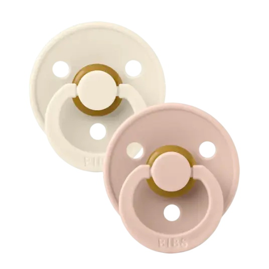 BIBS Pacifier Colour Latex Symmetrical Ivory/Blush Size 2 2pcs