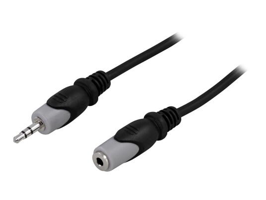 Deltaco 3.5mm Lydforlengelseskabel 1m Svart